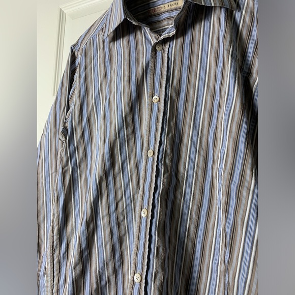 Ted Baker | Crinkle Seersucker Dress Shirt - Men’s Small - Picture 2 of 10